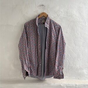 J.Crew Stretch Secret Wash shirt in a spring floral organic cotton print